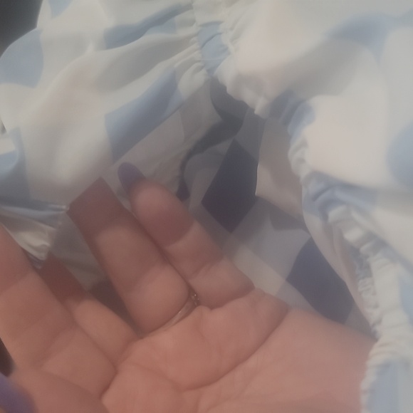 STAUD blanche blue white cottagecore ombre gingham check cutout midi dress small - Picture 14 of 15